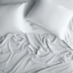 Madera Luxe Queen Flat Sheet in Cloud from Bella Notte Linens