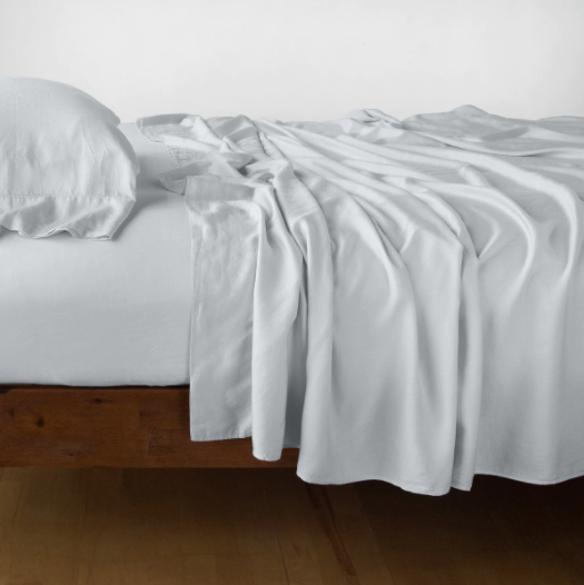 Madera Luxe Queen Flat Sheet in Cloud from Bella Notte Linens