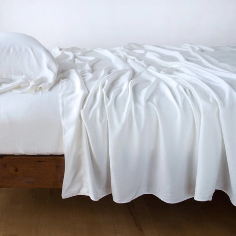 Madera Luxe Flat Sheet - White - Twin