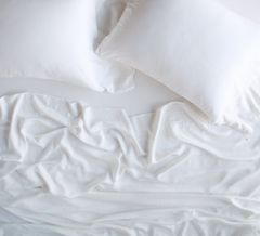 Madera Luxe King Flat Sheet in White from Bella Notte Linens