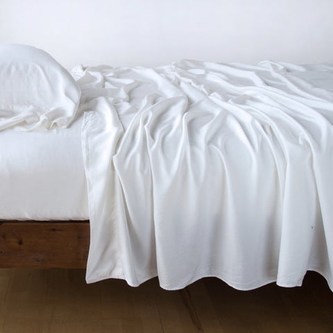 Madera Luxe Flat Sheet - White - Queen