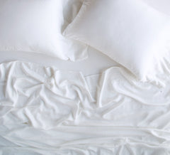 Madera Luxe Queen Flat Sheet in White from Bella Notte Linens