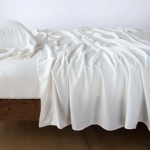 Madera Luxe Flat Sheet - Winter White - King