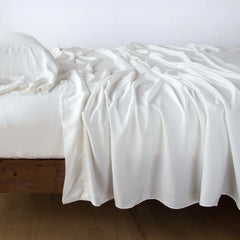 Madera Luxe Flat Sheet in Winter White from Bella Notte Linens
