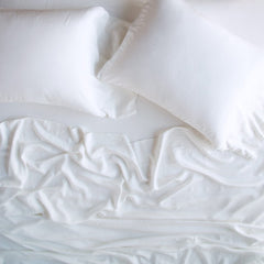 Madera Luxe Standard Pillowcase in White from Bella Notte Linens