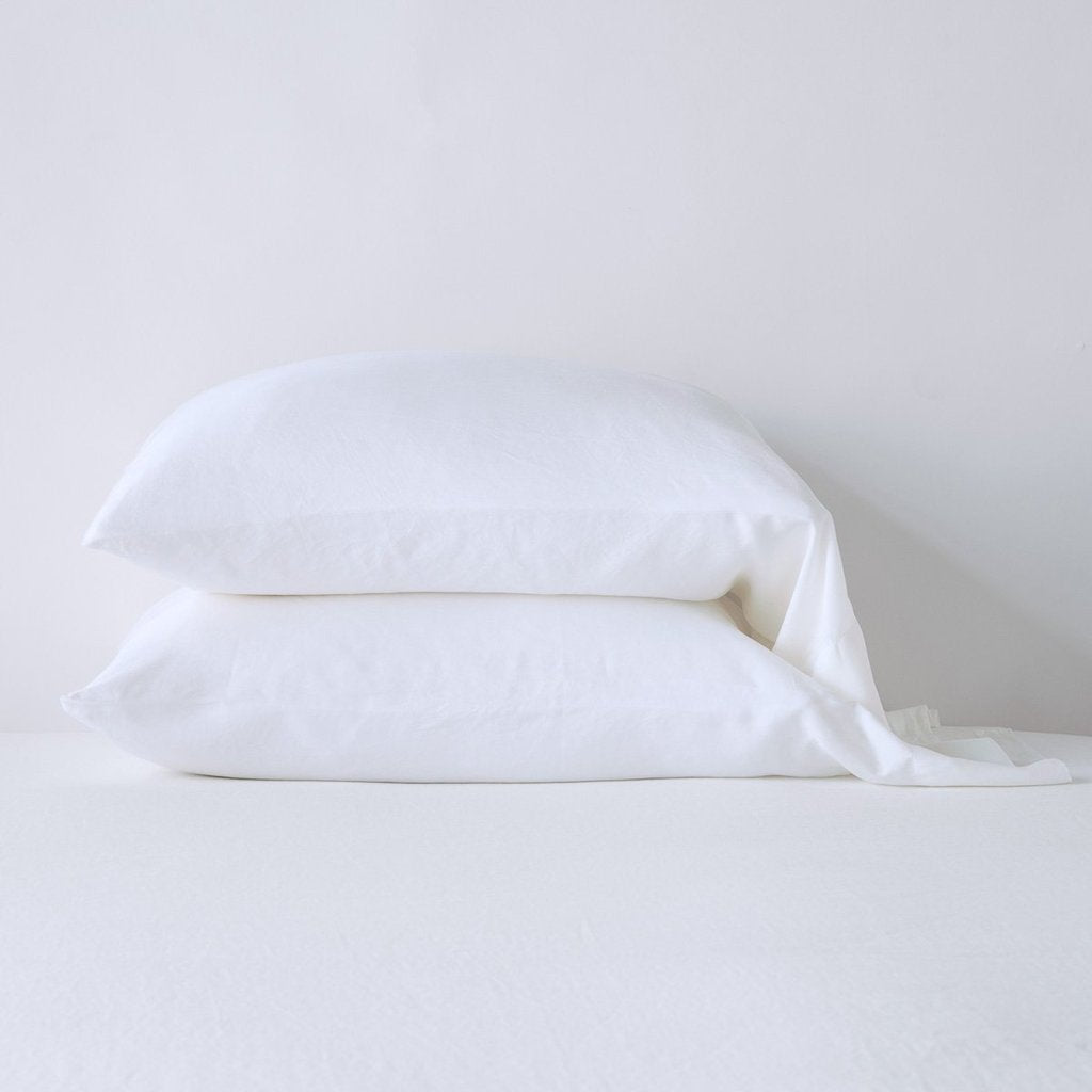 Madera Luxe Standard Pillowcase in White from Bella Notte Linens
