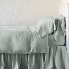 Madera Luxe Duvet from Bella Notte Linens in the color Eucalyptus.