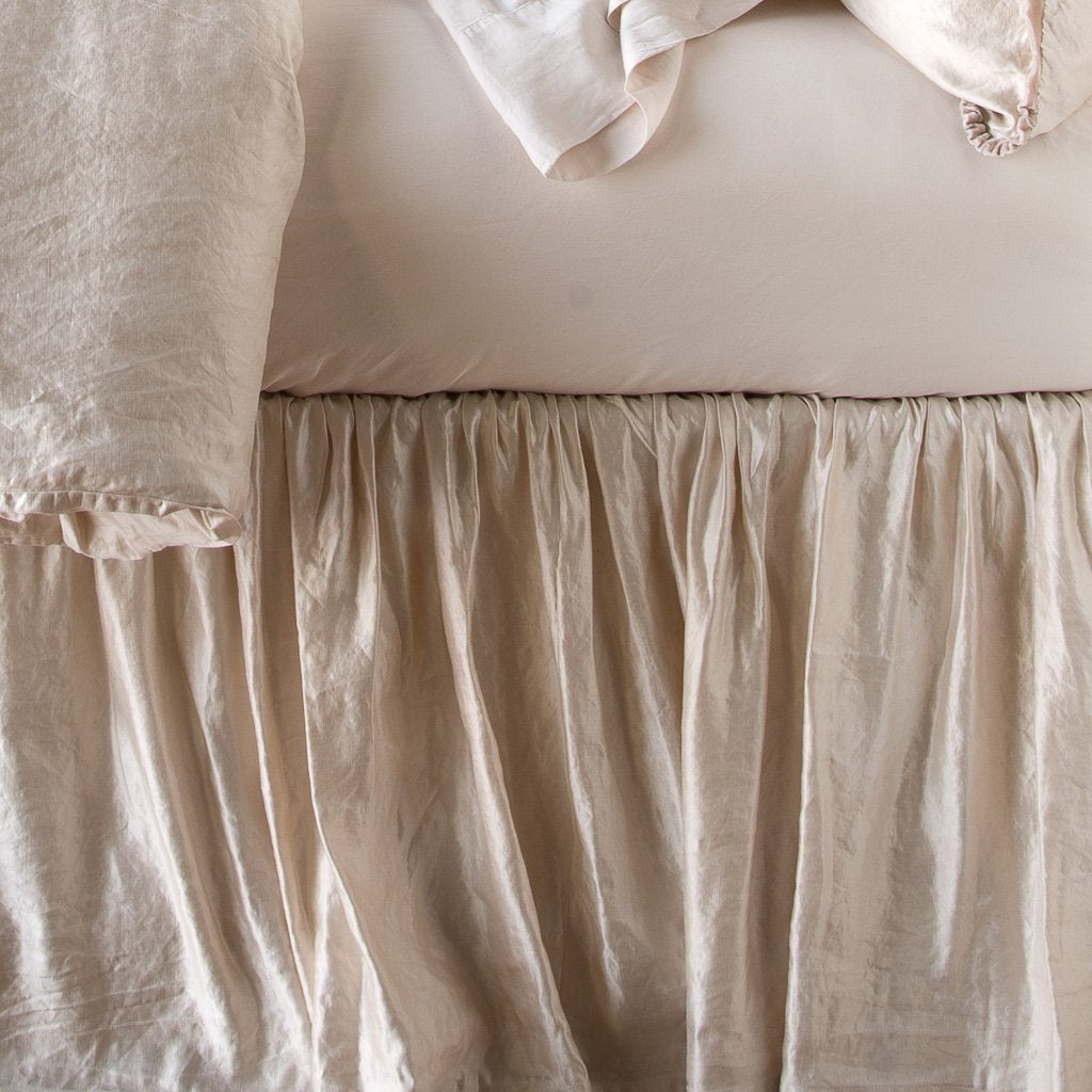 Queen Paloma Bed Skirt in Pearl from Bella Notte Linens