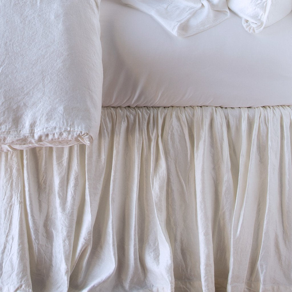 Paloma Queen Bed Skirt in White from Bella Notte Linens
