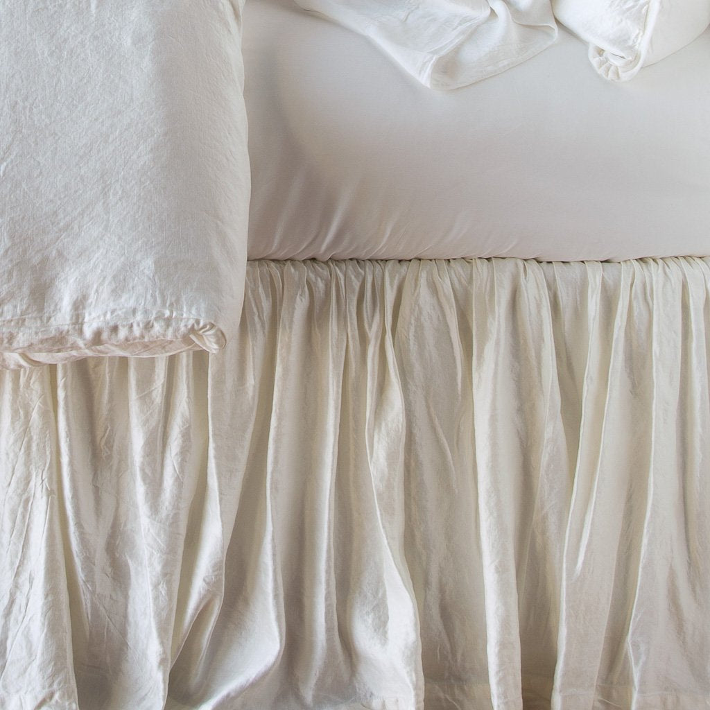 Paloma King Bed Skirt in Winter White from Bella Notte Linens