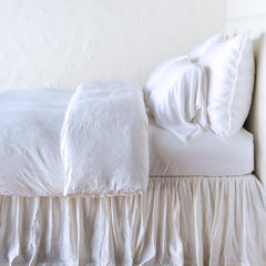 Queen Paloma Duvet Cover in White from Bella Notte Linens