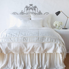 Paloma Lumbar Throw Pillow in Winter White from Bella Notte Linens