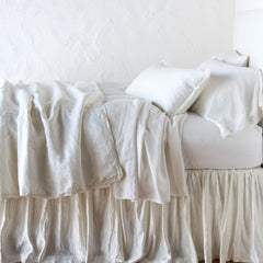 Paloma Lumbar Throw Pillow in Winter White from Bella Notte Linens