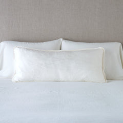 Paloma Lumbar Throw Pillow in Winter White from Bella Notte Linens