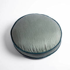 Paloma Round Pillow from Bella Notte Linens in the color Eucalyptus.