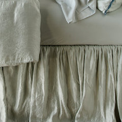 Paloma Bed Skirt from Bella Notte Linens in the color Eucalyptus.