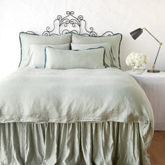 Paloma Bed Skirt from Bella Notte Linens in the color Eucalyptus.