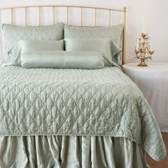 Paloma Bolster from Bella Notte Linens in the color Eucalyptus.