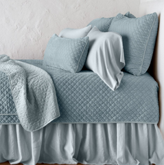 King Silk Velvet Quilted Coverlet in Cloud from Bella Notte Linens