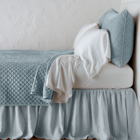 Silk Velvet Quilted Coverlet - Cloud - King