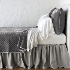 Silk Velvet Quilted King Coverlet in Fog from Bella Notte Linens