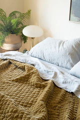 Silk Velvet Quilted Queen Coverlet in Honeycomb from Bella Notte Linens