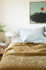 Silk Velvet Quilted Queen Coverlet in Honeycomb from Bella Notte Linens