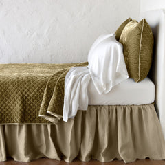 Silk Velvet Quilted Queen Coverlet in Honeycomb from Bella Notte Linens