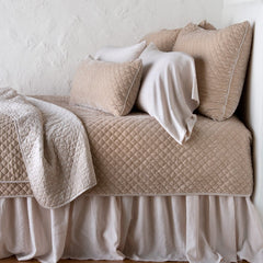 King Silk Velvet Quilted Coverlet in Pearl from Bella Notte Linens