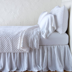 Silk Velvet Quilted Queen Coverlet in White from Bella Notte Linens