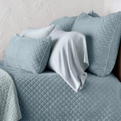 Silk Velvet Quilted Deluxe Sham in Cloud from Bella Notte Linens