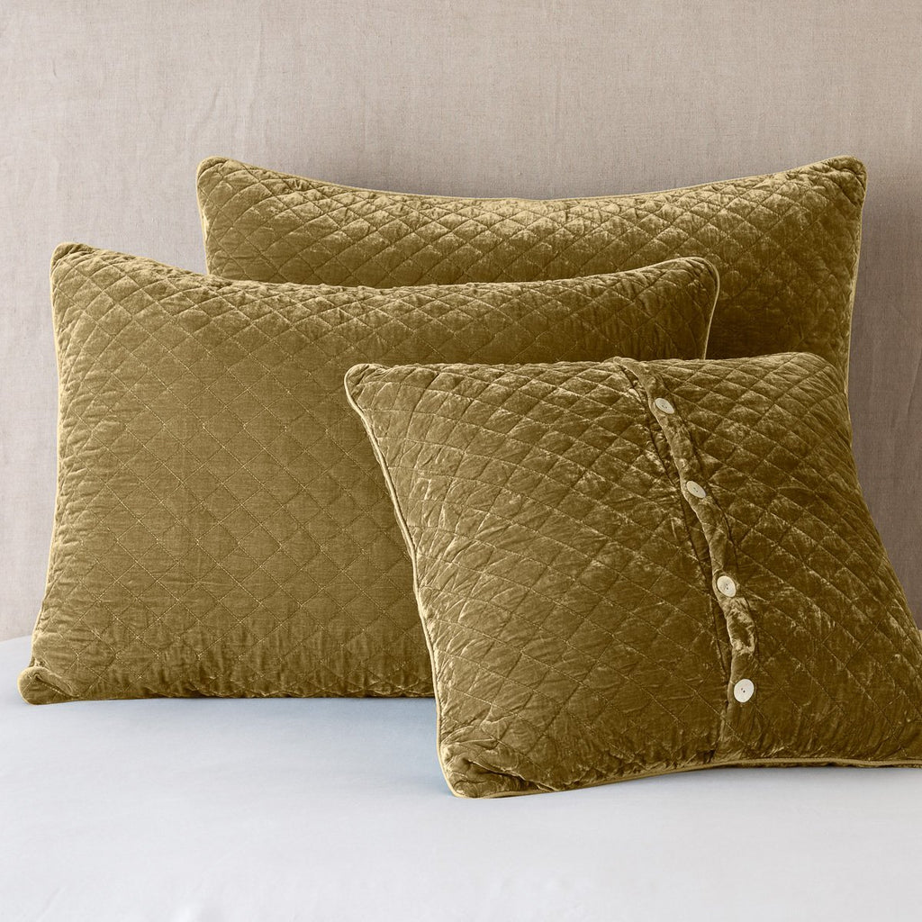 Silk Velvet Quilted Deluxe Sham in Honeycomb from Bella Notte Linens