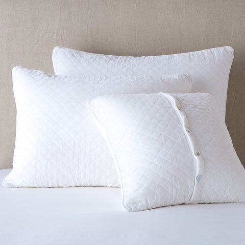 Silk Velvet Quilted Deluxe Sham - White