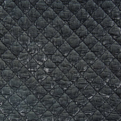 Silk Velvet Quilted Round Pillow from Bella Notte Linens in the color Fog.