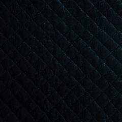 Silk Velvet Quilted Round Pillow from Bella Notte Linens in the color Midnight.