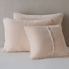 Deluxe Silk Velvet Quilted Sham in Pearl from Bella Notte Linens