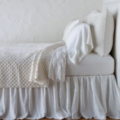 Silk Velvet Quilted Royal Sham in Winter White from Bella Notte Linens