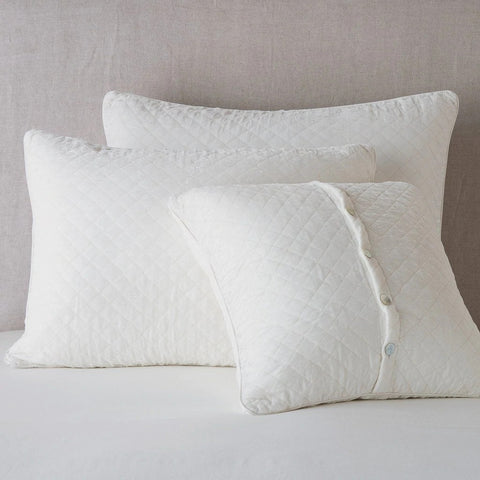 Silk Velvet Quilted Royal Sham - Winter White