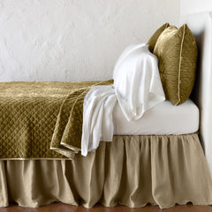 Silk Velvet Quilted Coverlet from Bella Notte Linens in the color Honeycomb.