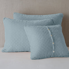 Silk Velvet Quilted Sham from Bella Notte Linens in the color Cloud.