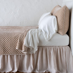 Silk Velvet Quilted Sham from Bella Notte Linens in the color Pearl.