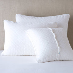 Silk Velvet Quilted Sham from Bella Notte Linens in the color White.