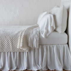 Silk Velvet Quilted Sham from Bella Notte Linens in the color Winter White.