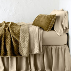 Silk Velvet Quilted Throw Blanket from Bella Notte Linens in the color Honeycomb.