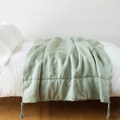 Taline Bed End from Bella Notte Linens in the color Eucalyptus. 