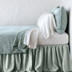 Vienna Coverlet from Bella Notte Linens in the color Eucalyptus.